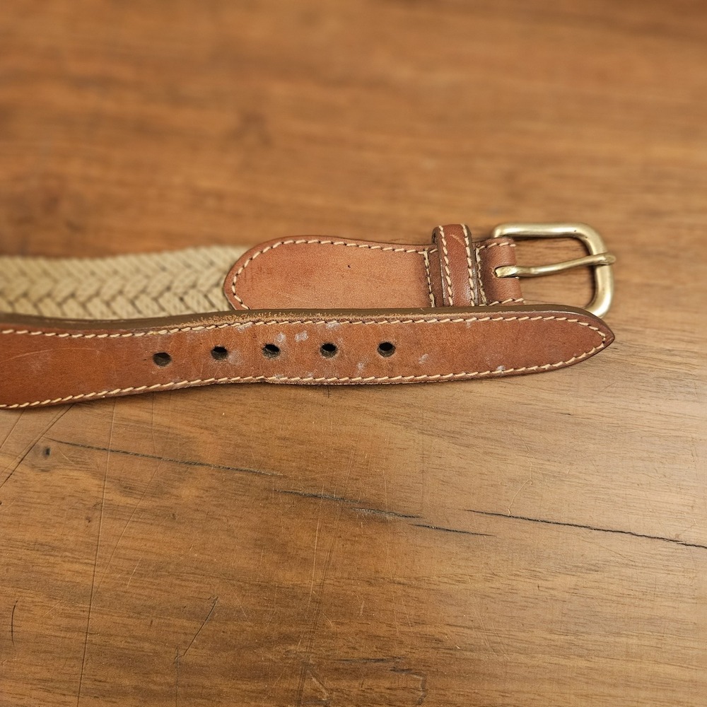 Brighton Leather Corded Belt 39206 Solid Brass Buckle Brown Size 40 Made In USA - Picture 5 of 5
